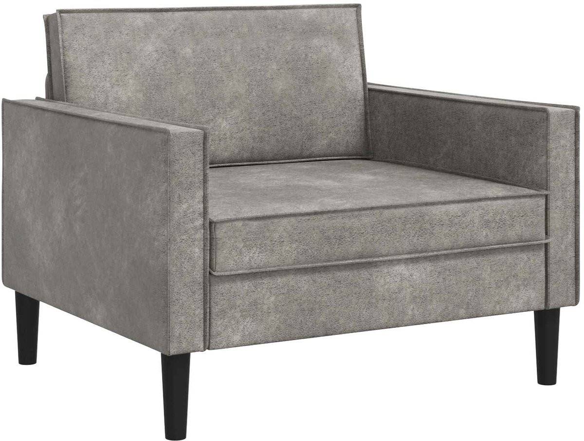 vidaXL Moderne Loungefauteuil voor Volwassenen - Lichtgrijs - Suède en Kunstleer