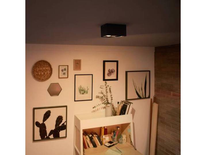 Philips LED Deckenspot Box, dimmbar, schwarz, für Wohn- / Esszimmer, Aluminium, Deckenlampe