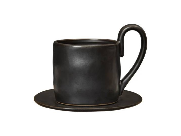 Ferm Living Tasse Flow avec sous-tasse 25 cl Black