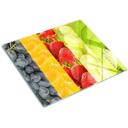 GLASPLATTE 60x52 cm Bunte Früchte