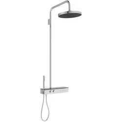 Ideal Standard Duschsystem Ceratherm Solos Aufputz Chrom, 3-Funktion Regenbrause mit Massage, Stabhandbrause, EasyClean, 434x667x1211 mm