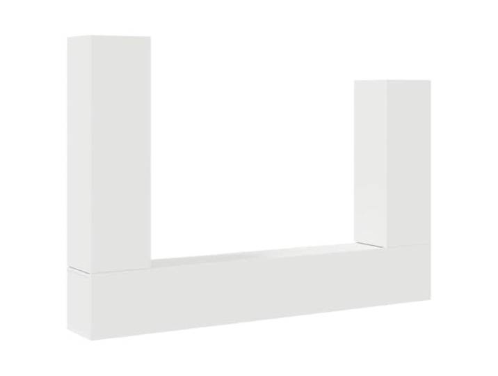Makastle 4-TLG. TV-Schrank-Set Weiß Holzwerkstoff Wandmontage