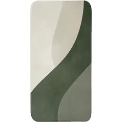 BADEMATTE Japandi - Grün - Abstrakt - Modern Badteppich 60x120 cm