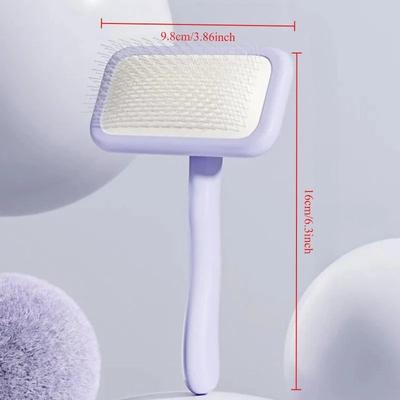 Uplifted Finds Dog And Cat Grooming Brush Stainless Steel Pet Hair Remover With Comfort Handle square Brush Purple
