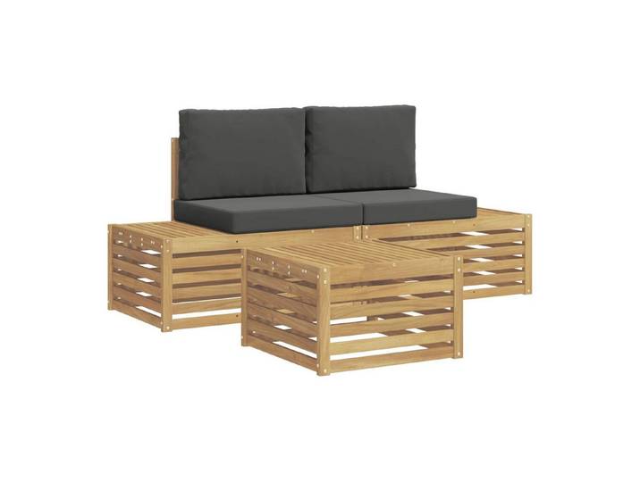 vidaXL Sofaelement Outdoor-Sofagarnitur 4 Stück (3 St)