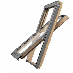 VELUX Gruppe Dachfenster RoofLite Holz SLIM und Eindeckrahmen 55 x 98
