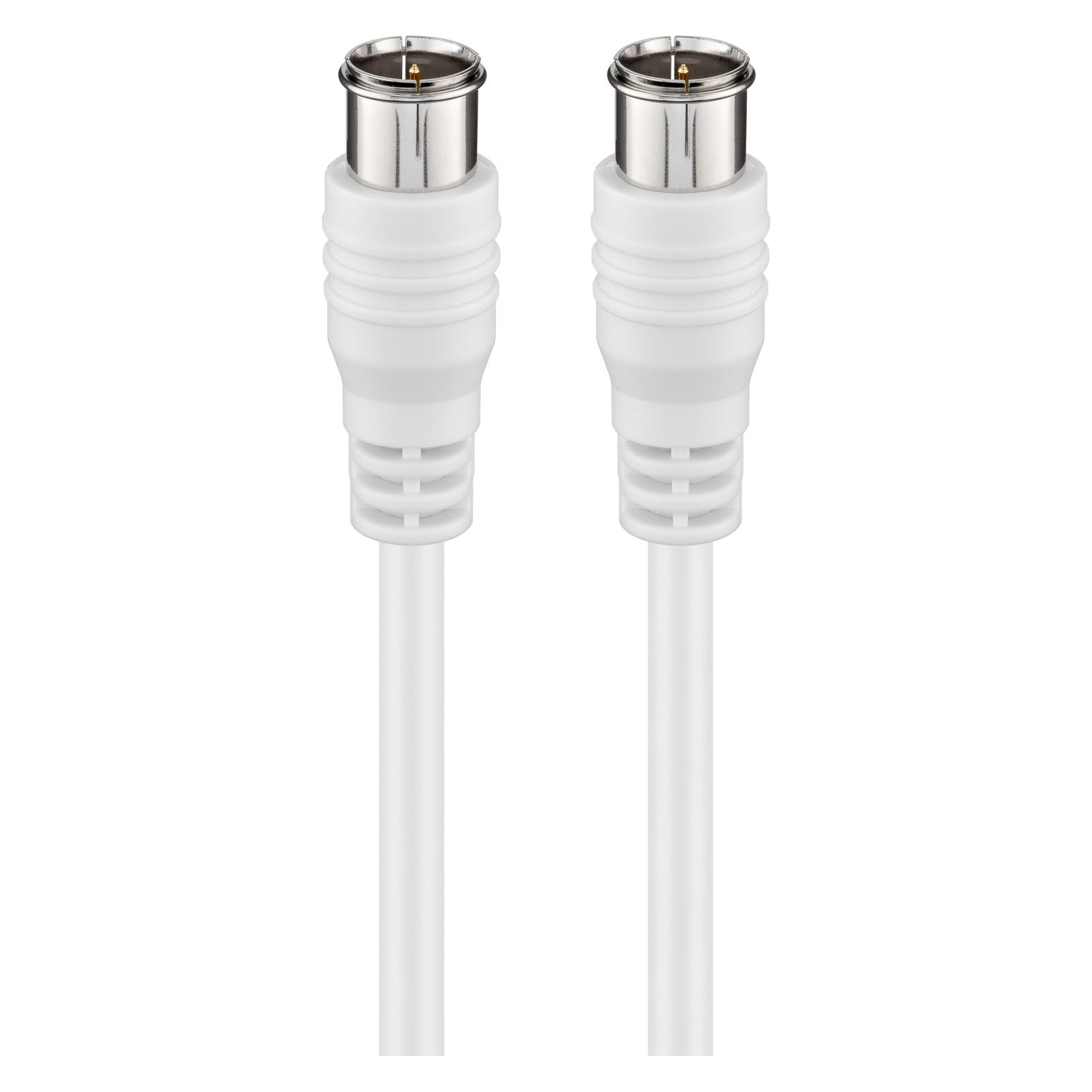 Goobay SAT Anschlusskabel, F-Quick, 100% geschirmt, Weiss, 2.5 m (75 dB, Antennenkabel) (50748)