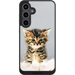 Nivocase Handyhülle für Samsung Galaxy S24+ Hülle NIVOpure Case Schwarz Feder Haustier Katze (Samsung Galaxy S24+), Smartphone Hülle, Schwarz