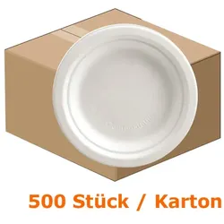 Einwegteller NatureStar BIO Zuckerrohr Ø 260 mm 500 Stück lebensmittelecht, umweltfreundlich, Kartonabgabe