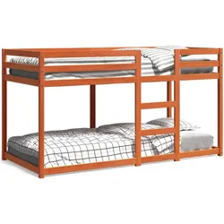 vidaXL Etagenbett Wachsbraun 80x200 cm Massivholz Kiefer