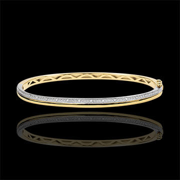 Edenly Armreif Eleganz - Gelbgold, WeiÃŸgold und Diamanten - 18 Karat