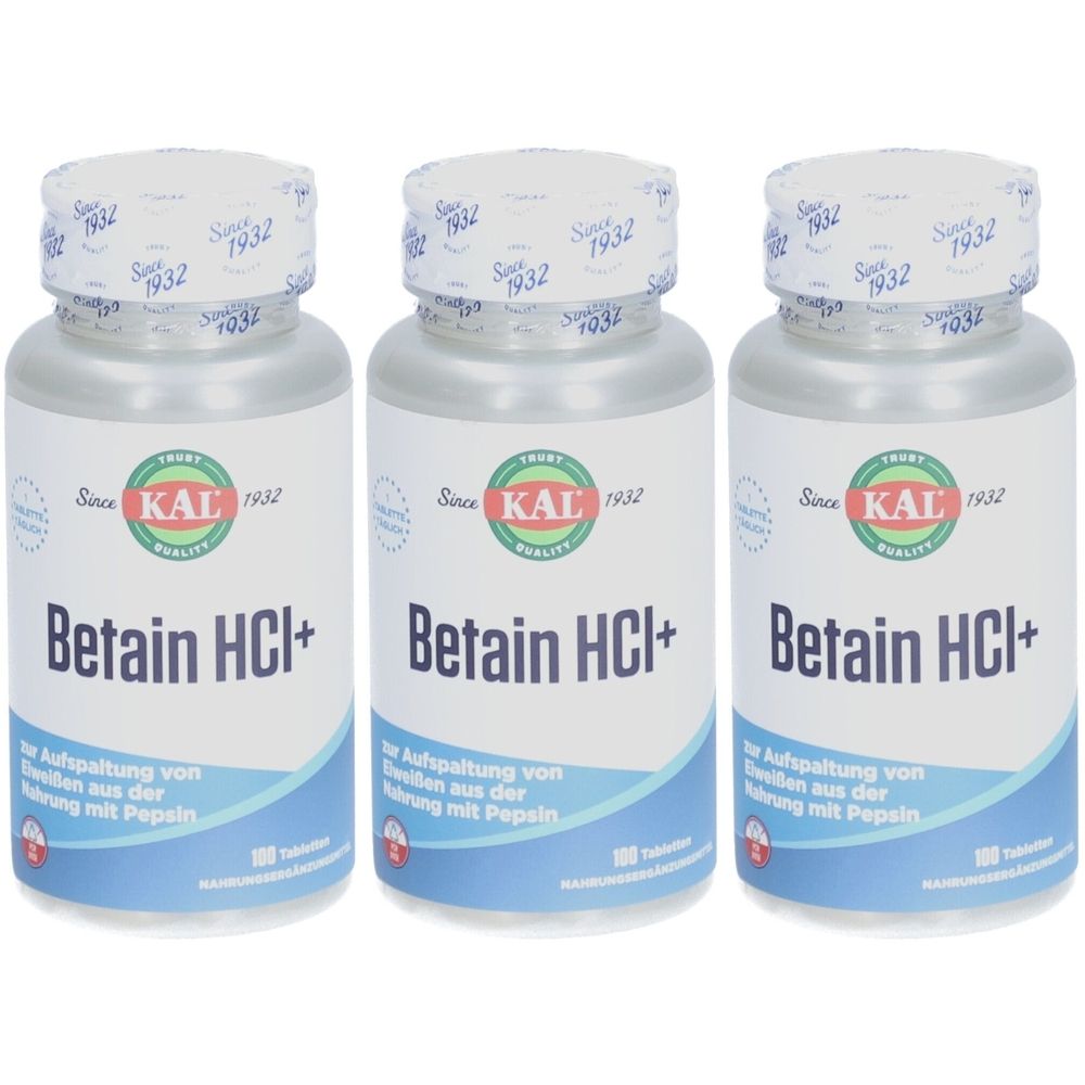 Betain Hcl+250 mg KAL Tabletten 3x 3x100 St