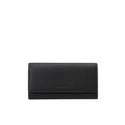 Geldbörse "JESSIE", Damen, schwarz, Glattleder, MARC O'POLO ACCESSORIES, unifarben, Kleinlederwaren, Damen Geldbeutel, Portemonnaie mit zwei großen Hauptfächern