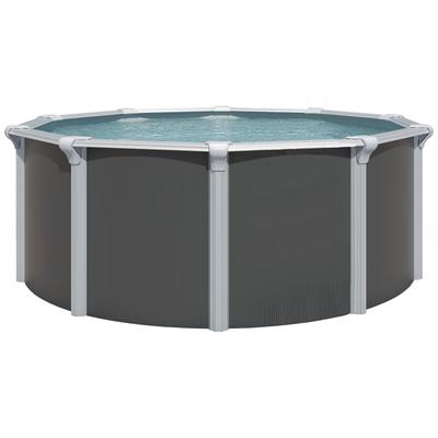 Rundpool KWAD "Green line Evolution", grau (design, innenfarbe: grau), H:132cm Ø:460cm, Schwimmbecken, Rundpool, 4,6x1,32 Design Folie in blau, sand oder grau erhältlich