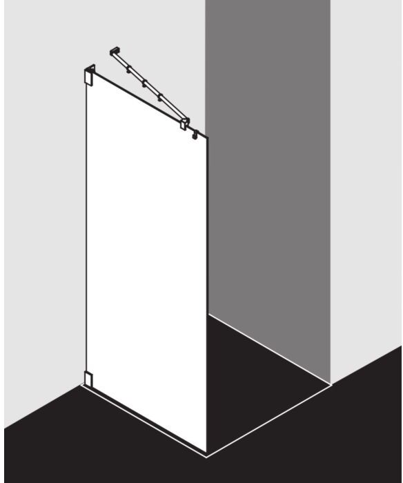 Kermi Filia Glasanlage FITWG12020VPK 120x200cm, silber hochglanz, ESG klar Clean, mit 45Grad Stabilisierung