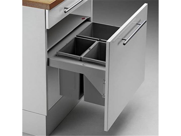 WESCO Einbaumülleimer 839603-11 Pullboy Soft Shorty 60 SW (17+2x8 Liter)