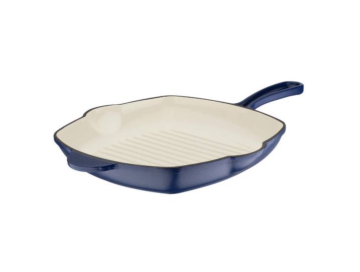 GSW Grillpfanne Blue Magic, Dunkelblau, Metall, 2.5 l, 28x4.5x28 cm, ISO 9001, hitzebeständige Griffe, backofengeeignet, kratzfest, rostfrei, geschmacksneutral, schadstofffrei gemäß EU-Standards, Kochgeschirr, Pfannen, Grillpfannen