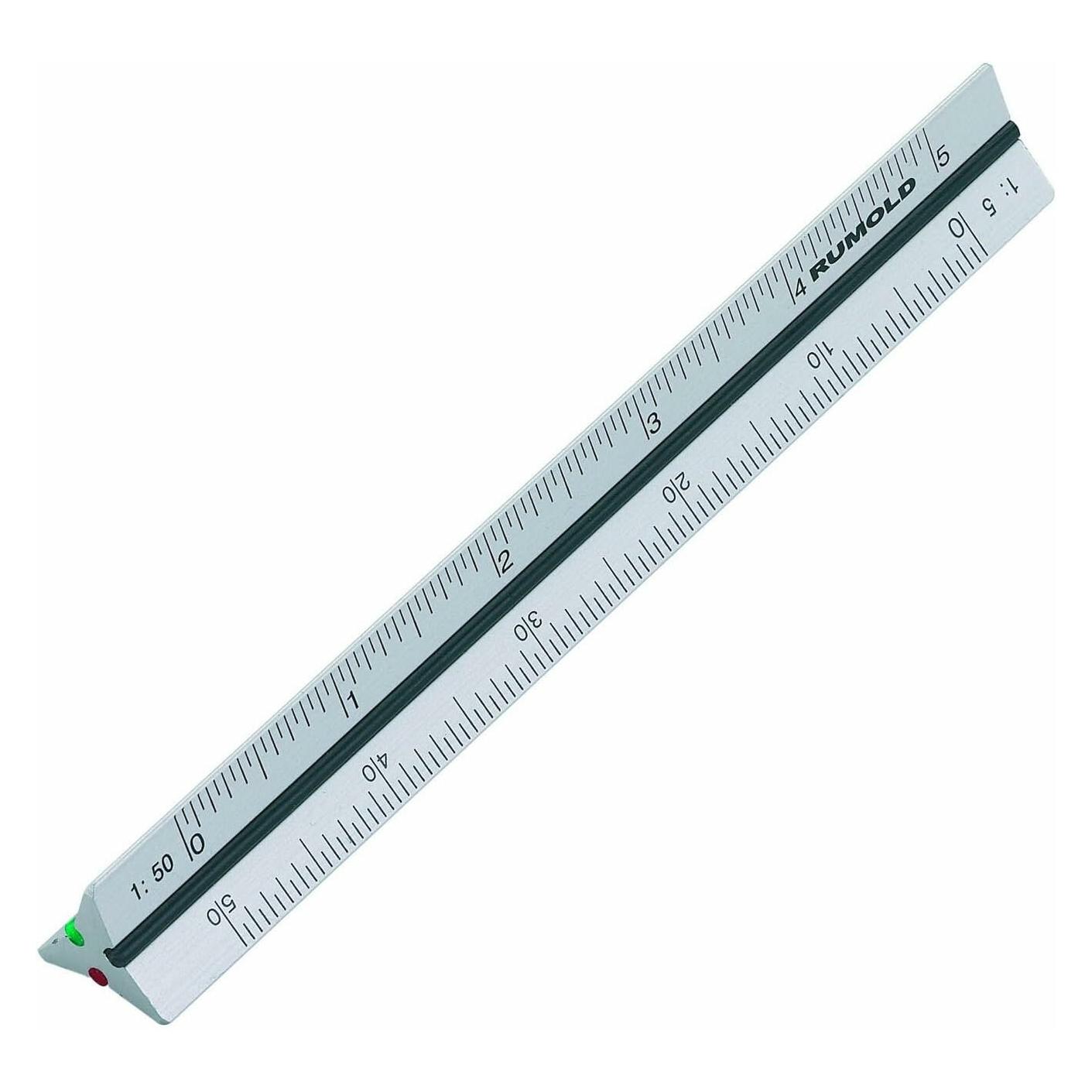 Rumold Dreikantlineal 10,0 cm, silber (10 cm, Aluminium) (195 1-10)