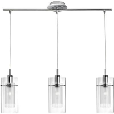SEARCHLIGHT Pendelleuchte "Duo I 3Lt Pendelleuchte", chromfarben, H: 130cm, 1 Stk., Leuchten, Pendelleuchte