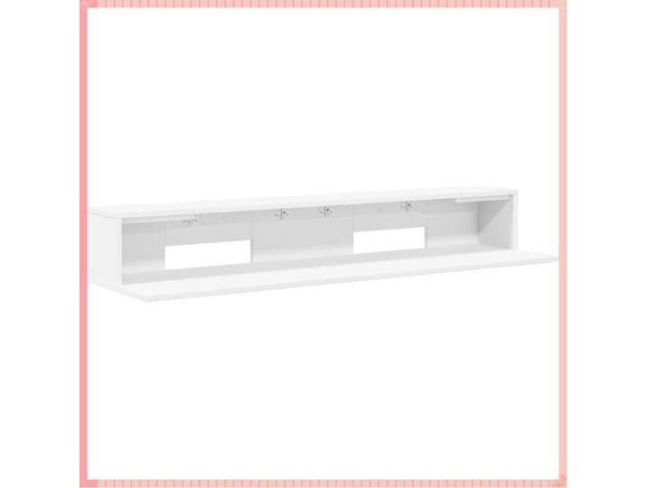 Bureau de studio - Bois d'ingénierie - Rangement - Intérieur - Blanc - 130x36x19 5 cm