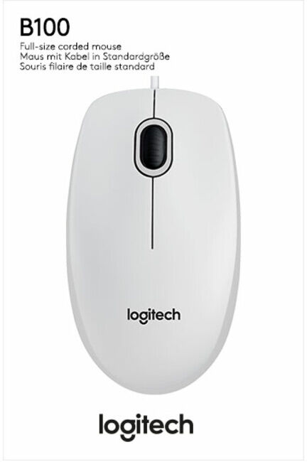 Logitech Souris optique Business B100 USB blanche (52-990-074)