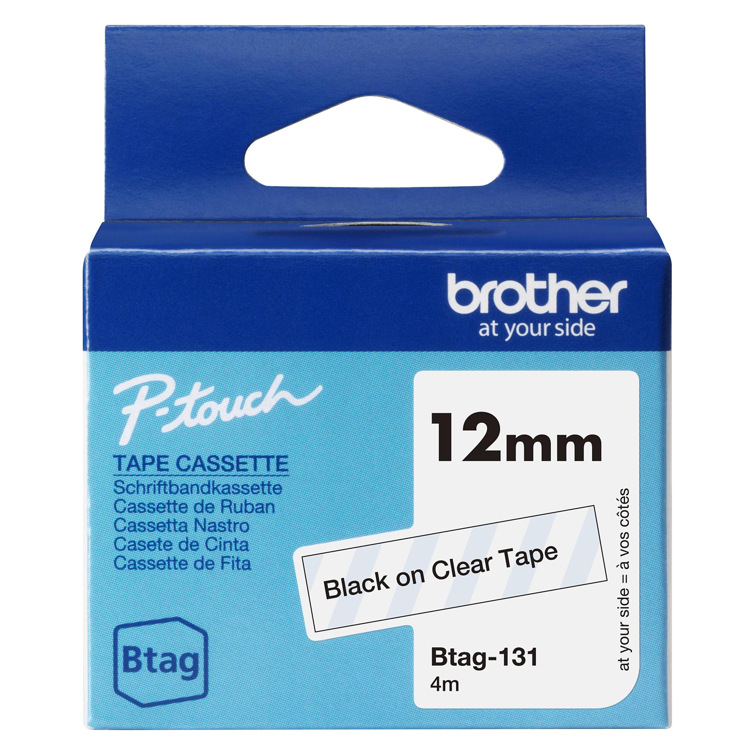 Brother Btag (1.20 cm, Schwarz, Transparent) (BTAG131)