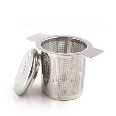 High Quality With Cover Tea Infuser Stainless Steel Coffee Tea Strainer Grid Binaural Net Leak Tea Mesh Tea Filter Tools With Cover