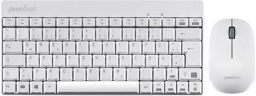 Perixx PERIDUO-712WDE Funk Tastatur, Maus-Set Deutsch, QWERTZ Weiß