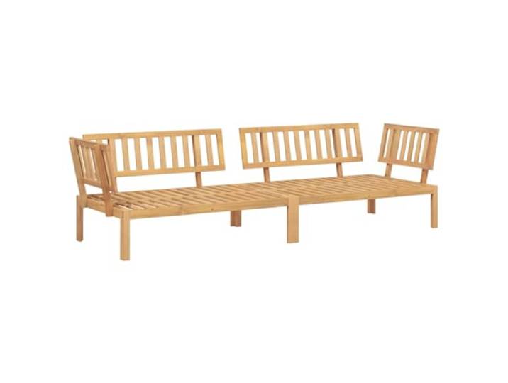 POUFGDR Sofa Central Palette aus massivem Akazienholz, 2-teilig Latten-Design, geölt, modular, maximale Belastung 110 kg, Kissen nicht im Lieferumfang enthalten