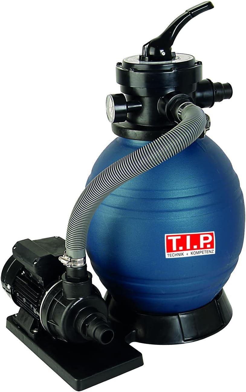 Sandfilteranlage mit großem Filterbehälter und Vierwegeventil für Schwimmbäder bis zu einem Wasservolumen von 20 Kubikmetern