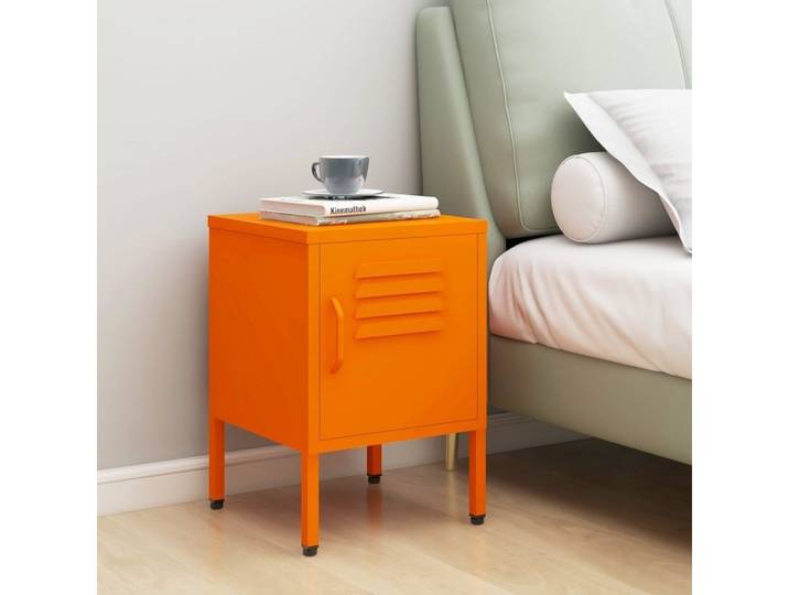 furnicato Nachttisch 35 x 35 x 51 cm Orange (1-St), Abschließbarer Nachtschrank mit verstellbarem Boden für dein Zimmer