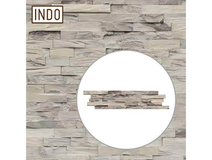 INDO Holz Wandverkleidung Wandverblendung Beachwood Hevea Sun Bleached 1 m²