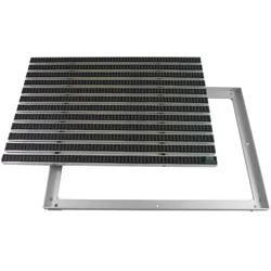 Emco Eingangsmatte DIPLOMAT + Rahmen 25mm Aluminium   75x50cm   Bürsten Grau