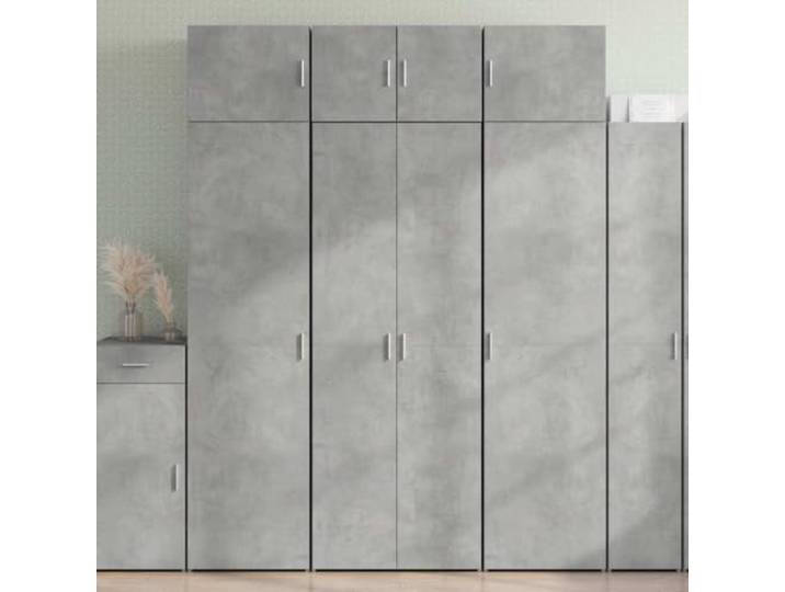 RJPLMFV Anrichte, hoch, 70 x 42,5 x 185 cm, Betongrau, Holz Geräumige Aufbewahrung, Türen und Fächer, Griffe im Lieferumfang enthalten, glatte Oberfläche, leicht zu reinigen