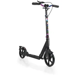 Byox Kinderroller Quick klappbar, Handbremse, Seitenständer, LED-Scheinwerfer schwarz