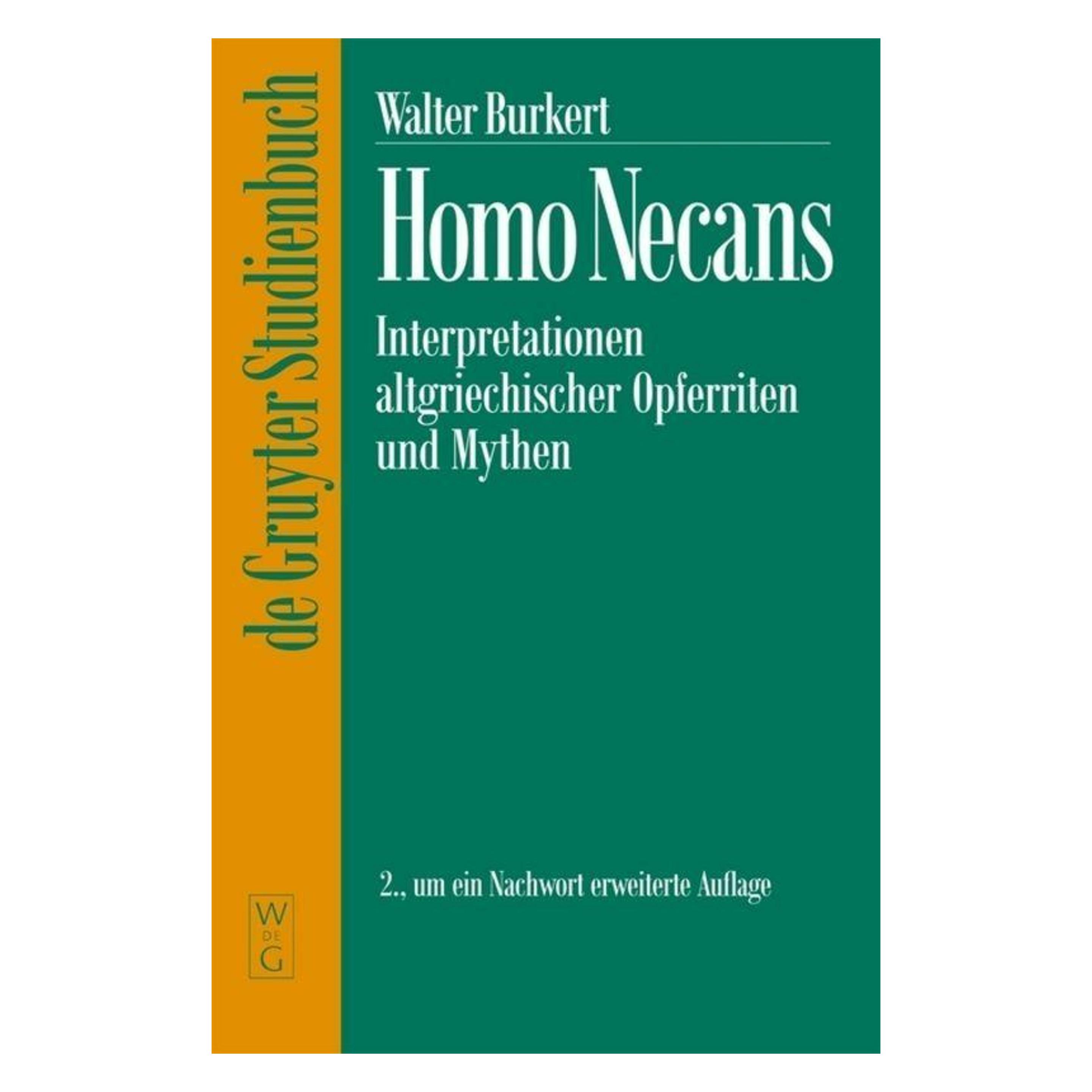 De Gruyter Homo Necans (Deutsch, Softcover, Walter Burkert) (7270791)