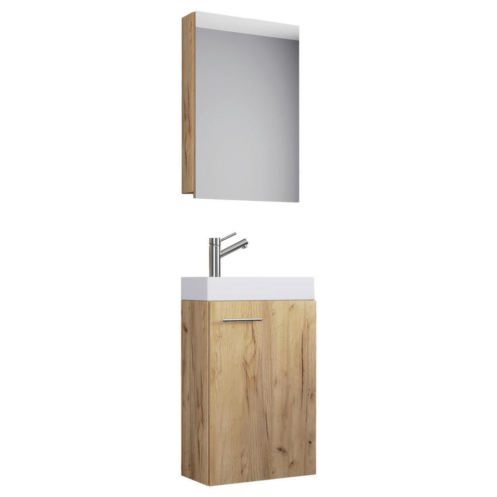 Mid.you Gästebad , Honigeiche , Holzwerkstoff , 41 cm , hängend , Badezimmer, Badmöbelsets & -serien, Gästebad