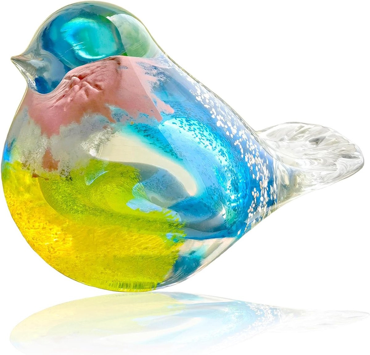 Handgemaakt mondgeblazen glazen vogel verzamelfiguur voor huisdecoratie
