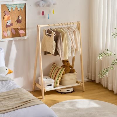 WILK Wooden Kids Clothing Rack, Baby Garment Rack, Kids Dress Up Rack