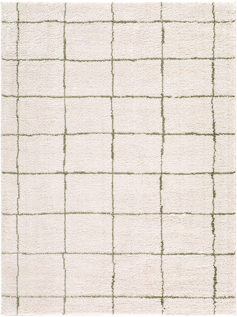 Langley Street Rectangle Moroccan Washable Area Rug Cream, Olive Rectangle 200 x 275 cm