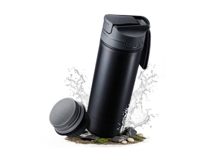 LuxusKollektion Wasserfilter Outdoor Wasserfilter Flasche 650ML Schwarz