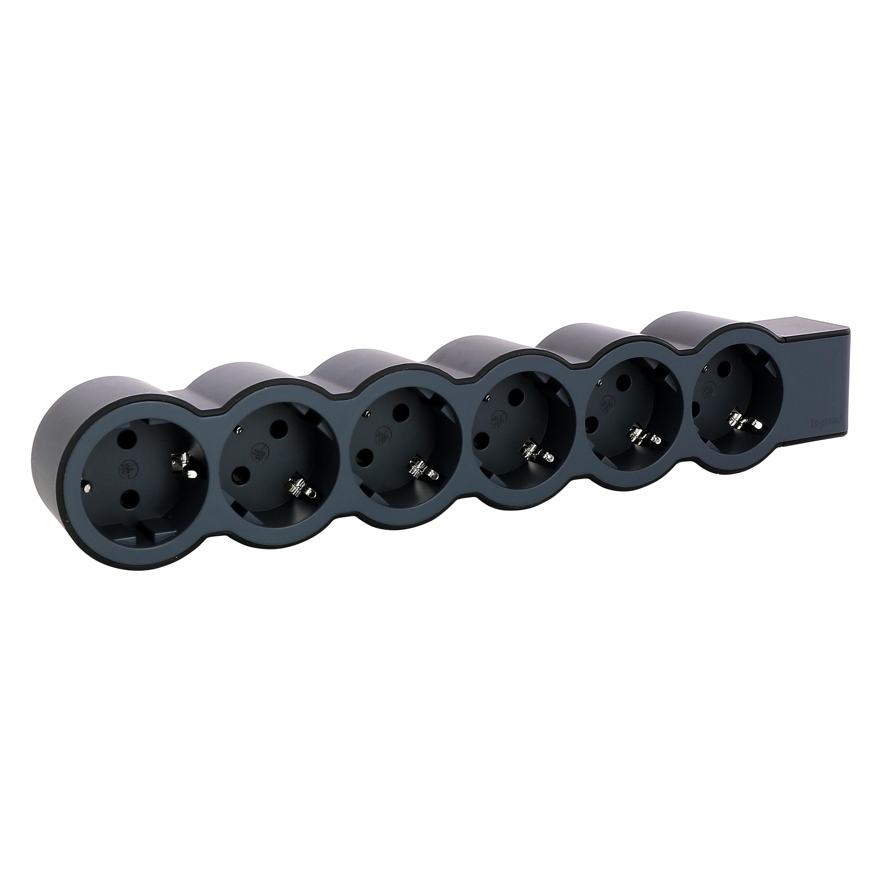 Legrand Flache Steckdosenleiste, 6-fach Steckdose (6x, CEE 7/3) (694580)
