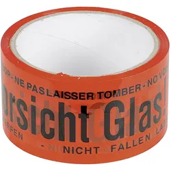 6x Klebeband, Vorsicht Glas (55 mm)