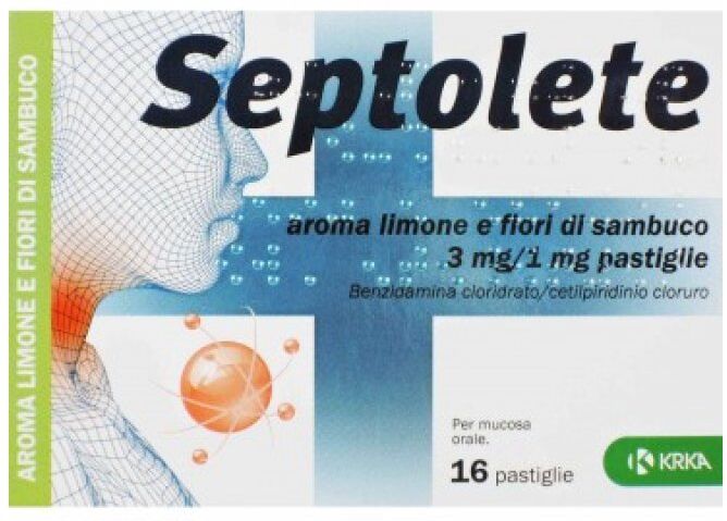 Gola Septolete 3+1 mg Gusto Limone e Fiori di Sambuco 16 Pastiglie