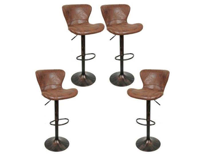Tabouret de Bar QIFAshma - Lot de 4 Chaises - Réglable en hauteur - Pivotant 360°