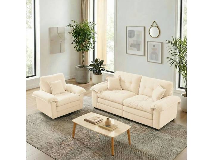 Canapé 1 place Canapé de salon pour salon appartement bureau en chenille mobilier pour espace de vie