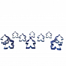Hans im Glück Carcassonne - Meeple - 10er-Set im Stoffbeutel - TRANSPARENT Blau 293383