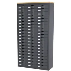 Paperflow Schubladenschrank - 20 Reihen je 3 Schübe grau, 87x169.5x33.5 cm
