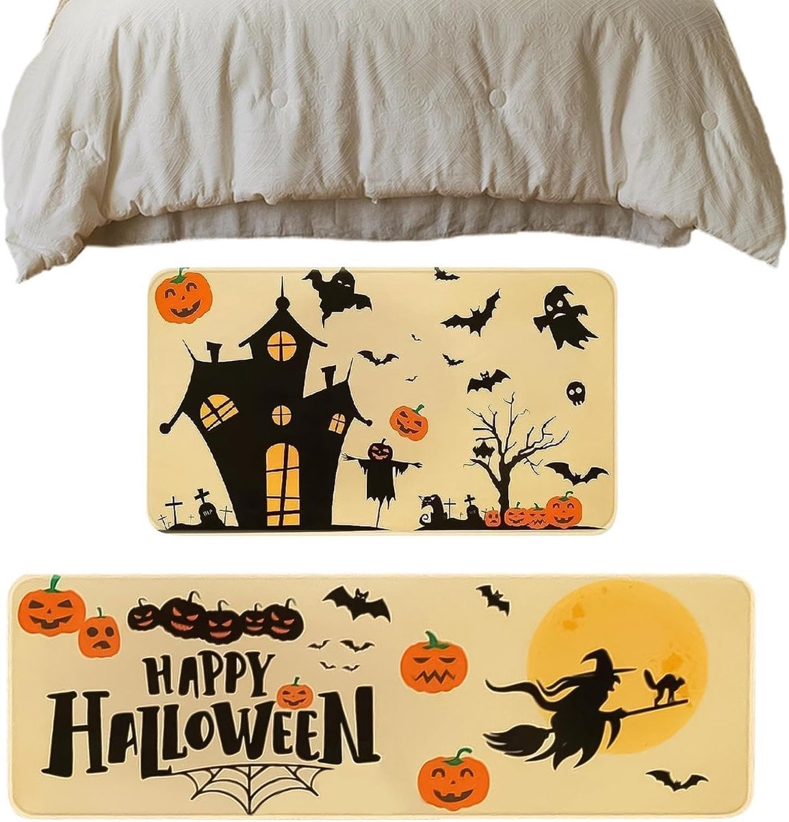 Set van 2 antislip Halloween vloermatten