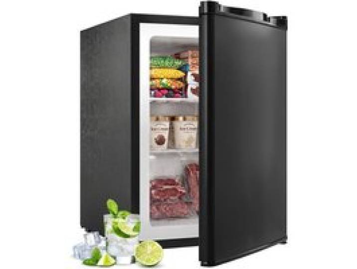 Mini congélateur 59 L - HOMCOM - porte réversible - température réglable - clayettes amovibles - acier - 44 5x54 5x63 5cm - noir